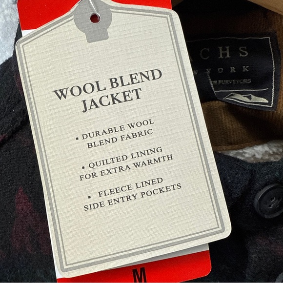 jachs wool blend jacket. nwt. warm. nice pattern. pockets. mens medium. - Picture 16 of 16
